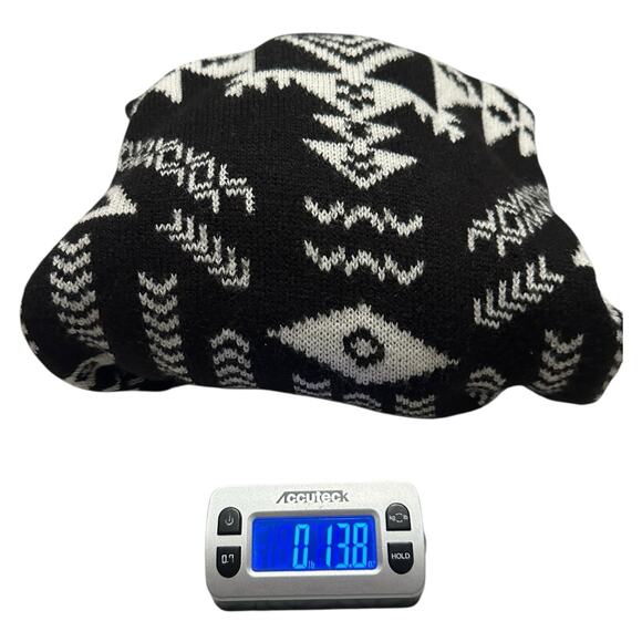 H&M Black White Jacquard Knit Open Front Longline Cardigan Women’s S Aztec - Picture 9 of 9